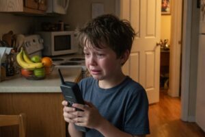 Brave Little Boy Heard Strange Voices Behind a Bedroom Door