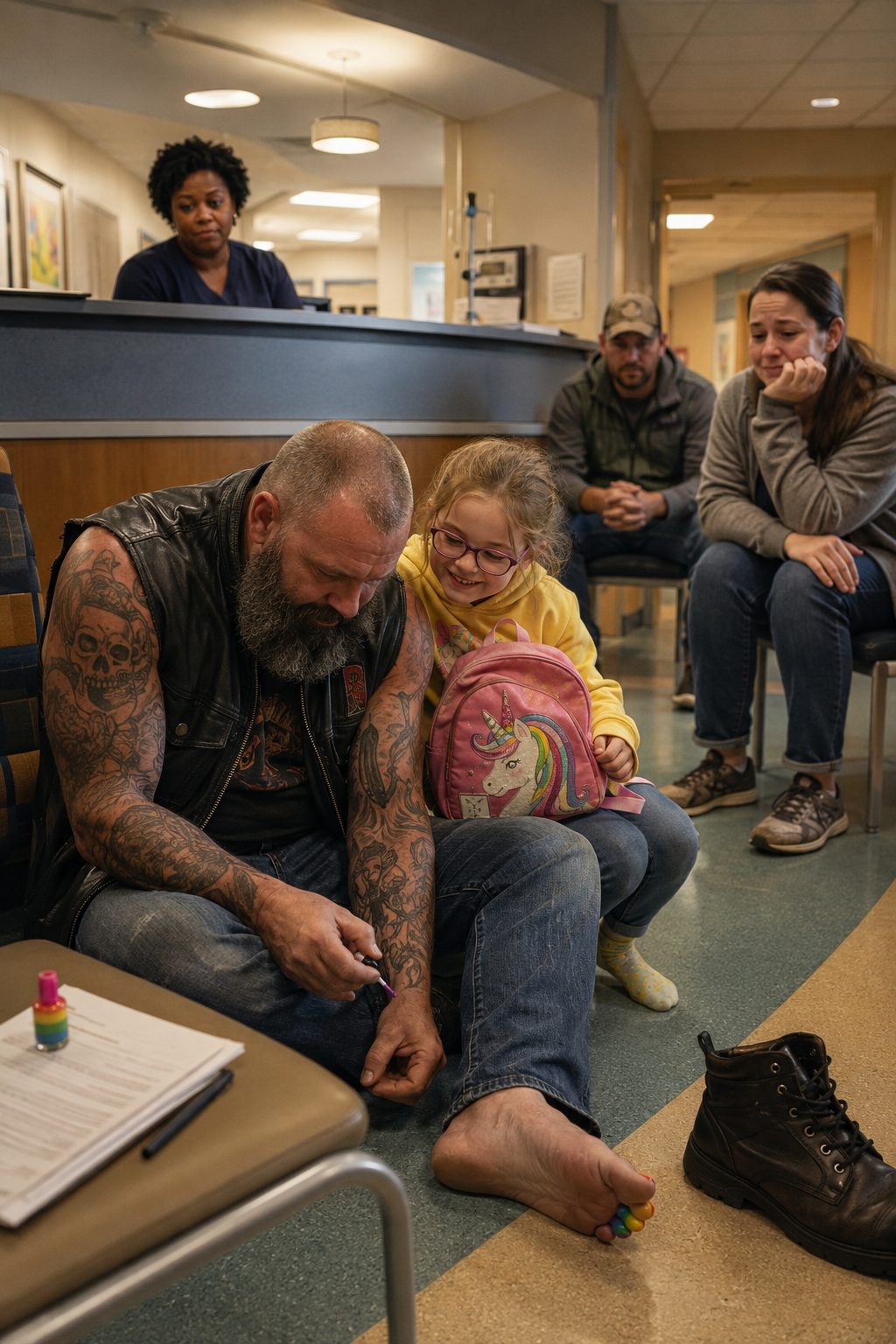 Biker Dad Paints Rainbow Toenails in Hospital — The Unforgettable