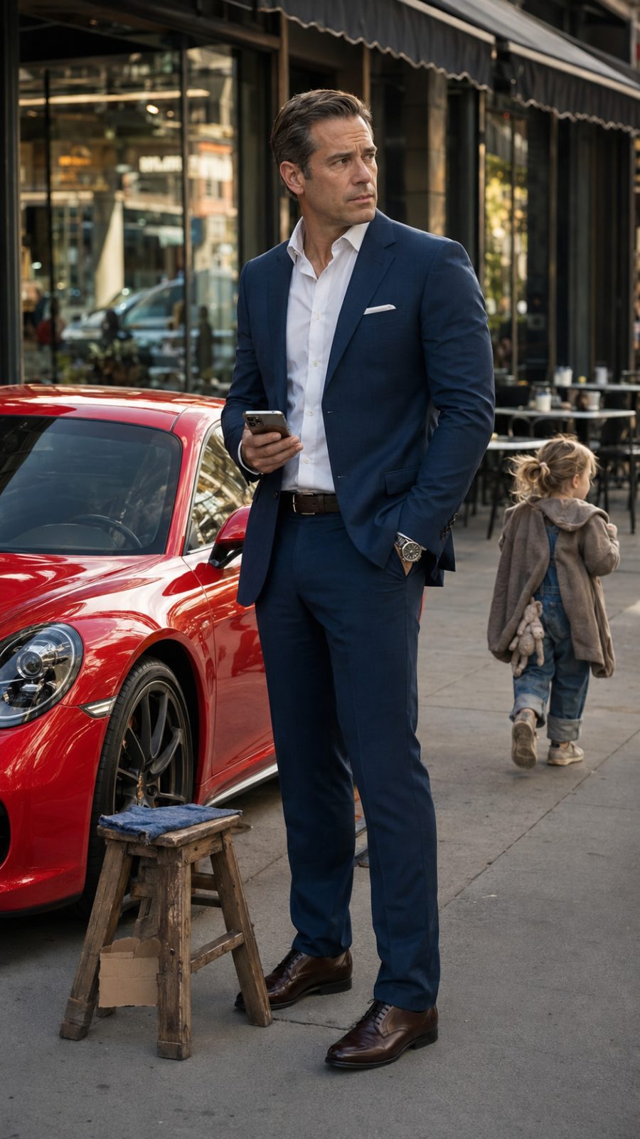 little girl washing porsche: A Little Girl Washing a Porsche for Milk Money little girl washing porsche: A little girl washing a Porsche with a torn blue handkerchief