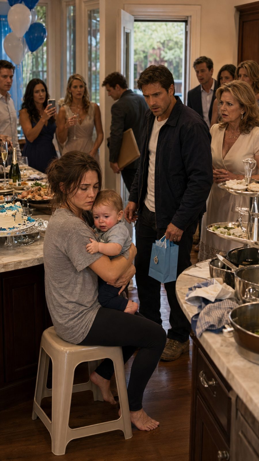 My Mother Humiliated My Wife at Our Son's First Birthday my mother humiliated my: A mother holds a feverish one-year-old while washing dishes at a family birthday party